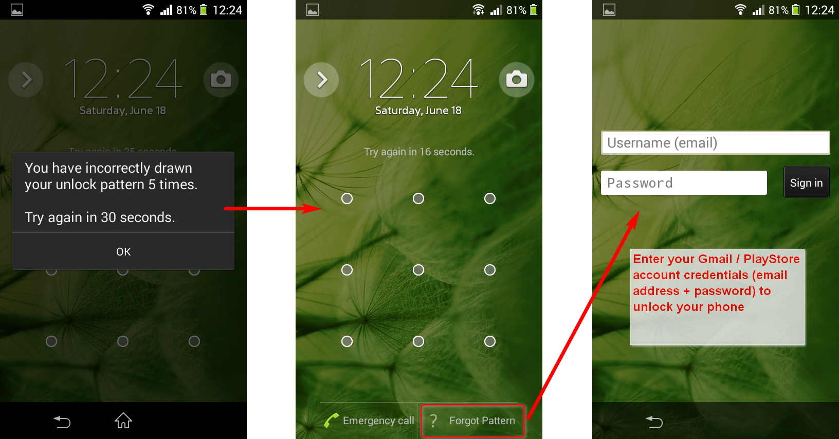 How to unlock a phone without a password